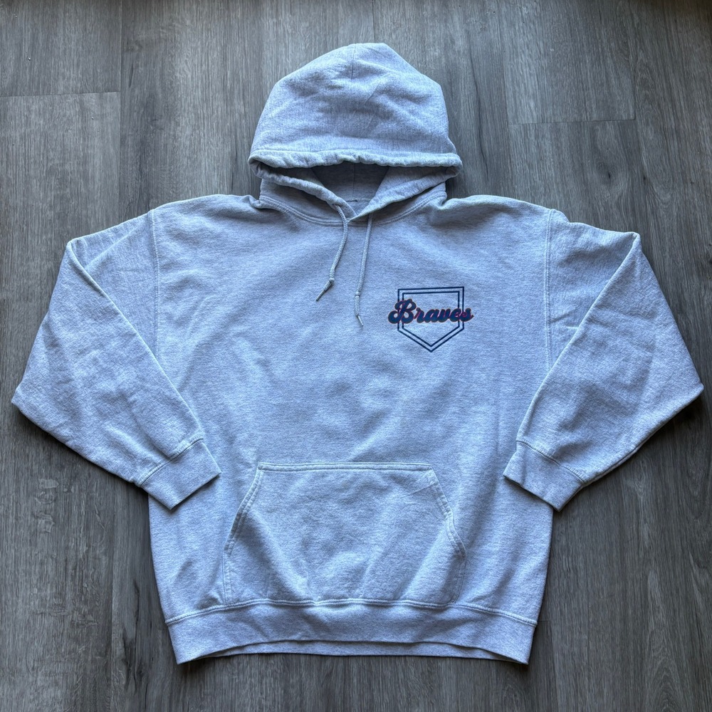 Atlanta Braves Wallen 98 Hoodie Gray Pullover Athletic Sportswear Size XL